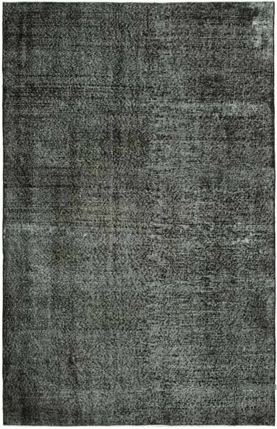 Siyah Boyalı El Dokuma Vintage Halı - 169 cm x 255 cm