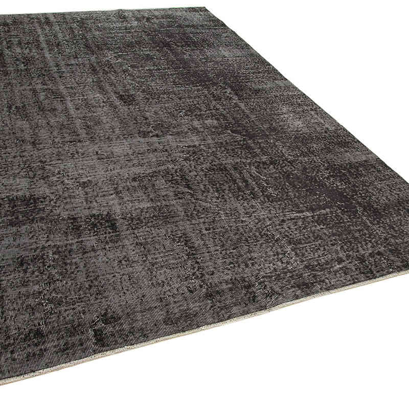 Siyah Boyalı El Dokuma Vintage Halı - 201 cm x 296 cm - K0056117