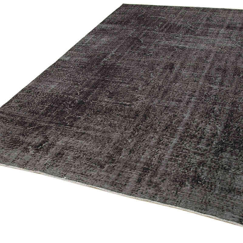 Siyah Boyalı El Dokuma Vintage Halı - 201 cm x 296 cm - K0056117