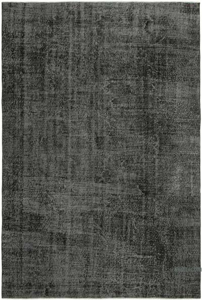 Siyah Boyalı El Dokuma Vintage Halı - 201 cm x 296 cm