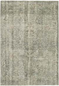 Gri Boyalı El Dokuma Vintage Halı - 188 cm x 267 cm