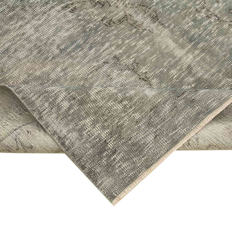 Gri Boyalı El Dokuma Vintage Halı - 188 cm x 267 cm - K0056118