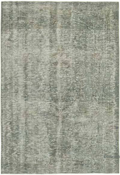 Grey Over-dyed Vintage Hand-Knotted Turkish Rug - 6' 2" x 8' 9" (74 in. x 105 in.)