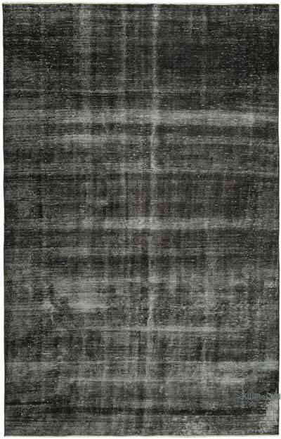 Black Over-dyed Vintage Hand-Knotted Turkish Rug - 5' 9" x 9' 1" (69 in. x 109 in.)
