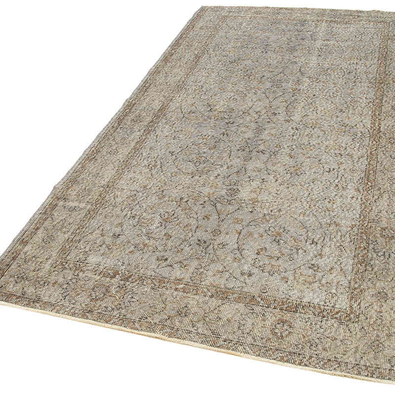 Gray Over-dyed Vintage Hand-Knotted Turkish Rug - 4' 6" x 8' 8" (54" x 104") - K0056121