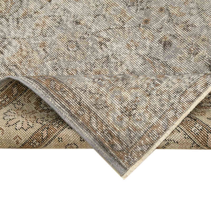 Gray Over-dyed Vintage Hand-Knotted Turkish Rug - 4' 6" x 8' 8" (54" x 104") - K0056121