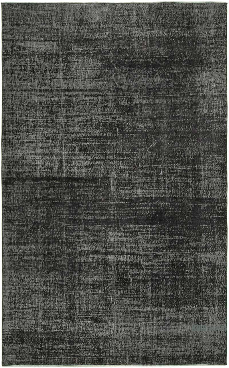 Siyah Boyalı El Dokuma Vintage Halı - 185 cm x 290 cm - K0056125