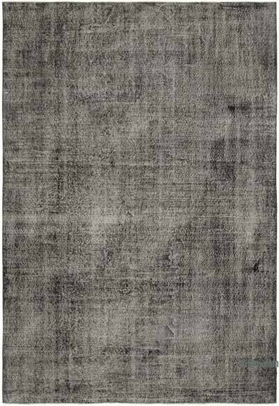 Siyah Boyalı El Dokuma Vintage Halı - 206 cm x 300 cm