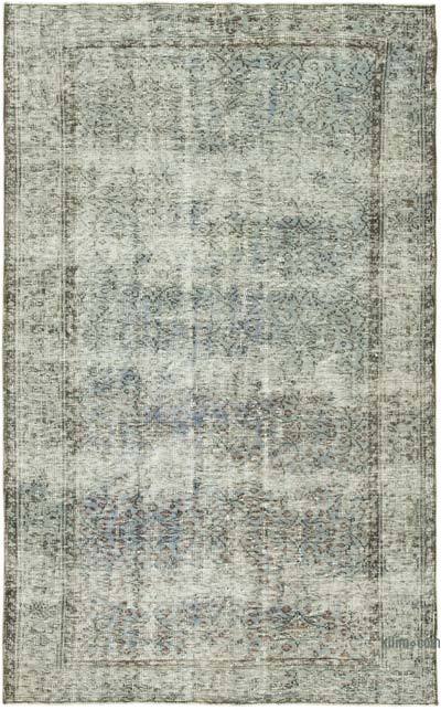 Blue Over-dyed Vintage Hand-Knotted Turkish Rug - 5' 7" x 8' 10" (67 in. x 106 in.)