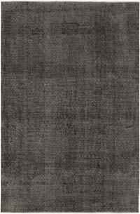 Siyah Boyalı El Dokuma Vintage Halı - 197 cm x 295 cm