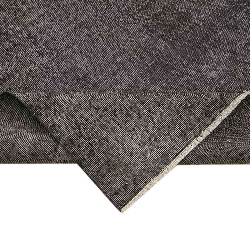 Black Over-dyed Vintage Hand-Knotted Turkish Rug - 6' 6" x 9' 8" (78" x 116") - K0056133