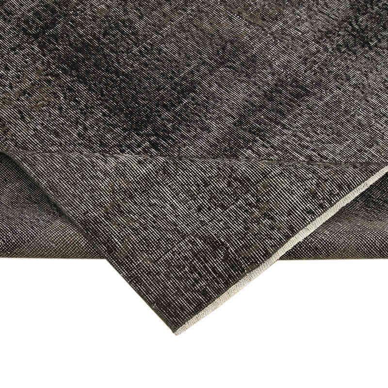 Negro Alfombra Turca Vintage Sobre-teñida - 204 cm x 316 cm - K0056140