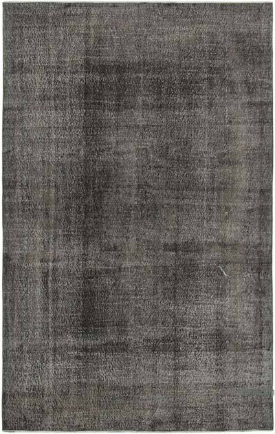 Siyah Boyalı El Dokuma Vintage Halı - 204 cm x 316 cm