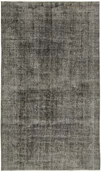 Siyah Boyalı El Dokuma Vintage Halı - 166 cm x 277 cm