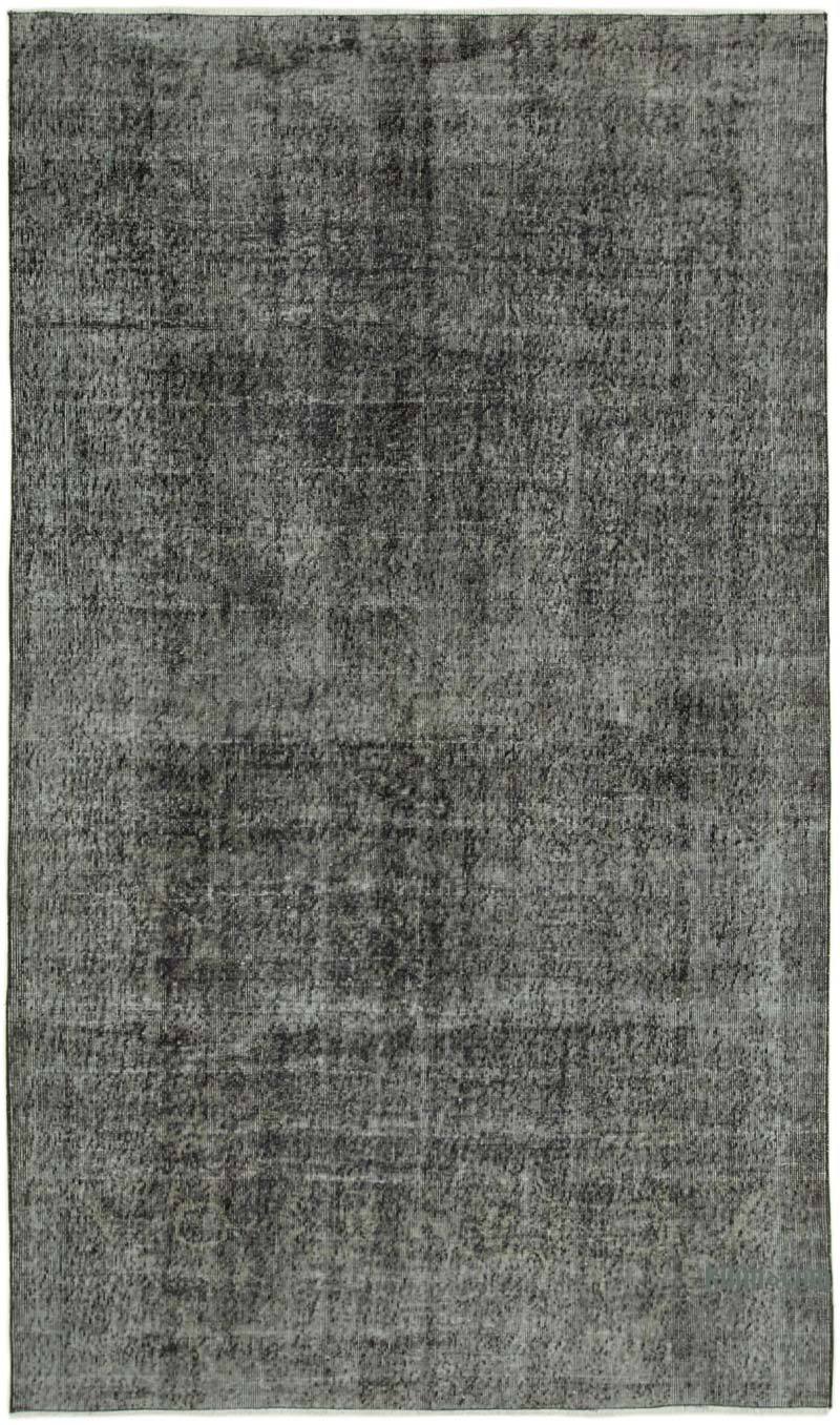 Siyah Boyalı El Dokuma Vintage Halı - 166 cm x 277 cm - K0056142