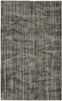 Siyah Boyalı El Dokuma Vintage Halı - 165 cm x 264 cm
