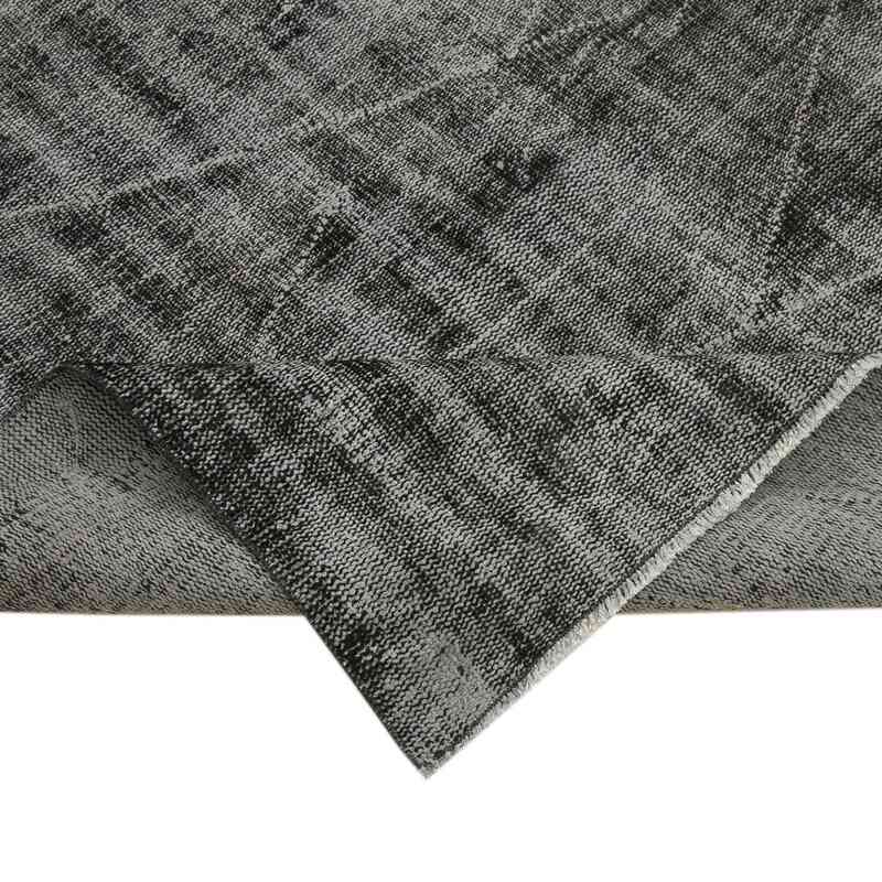 Black Over-dyed Vintage Hand-Knotted Turkish Rug - 5' 5" x 8' 8" (65 in. x 104 in.) - K0056147