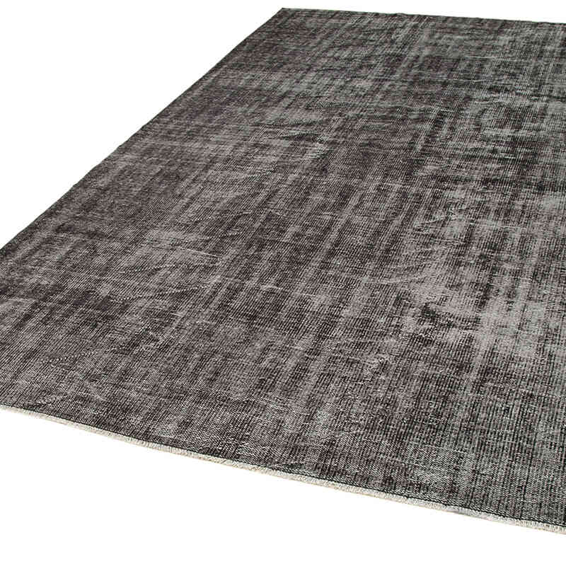 Siyah Boyalı El Dokuma Vintage Halı - 207 cm x 301 cm - K0056150