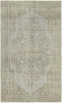 Gris Alfombra Turca Vintage Sobre-teñida - 165 cm x 262 cm