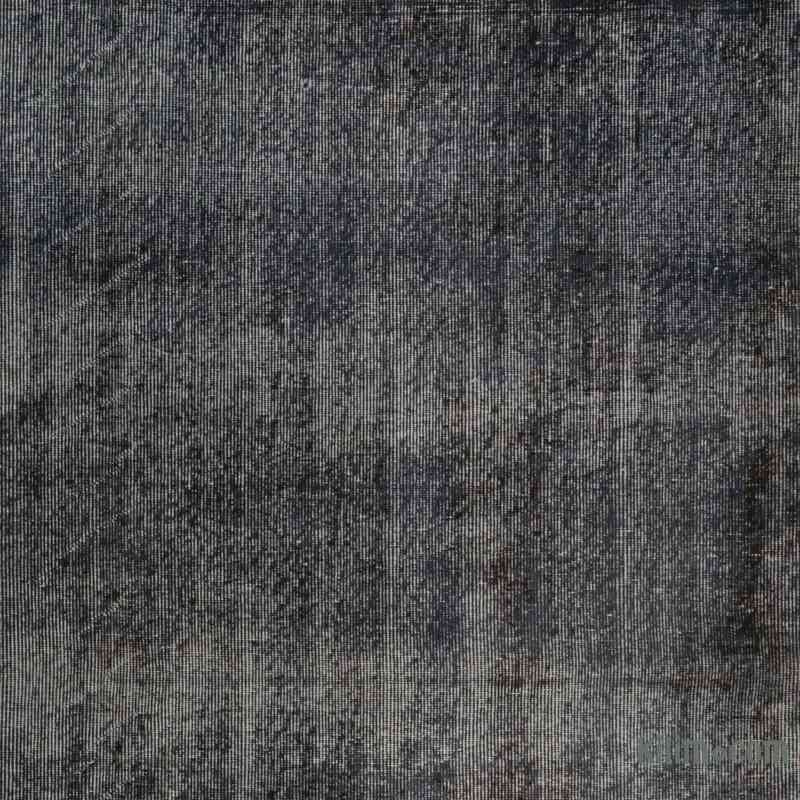 Black Over-dyed Vintage Hand-Knotted Turkish Rug - 6' 5" x 9'  (77" x 108") - K0056158