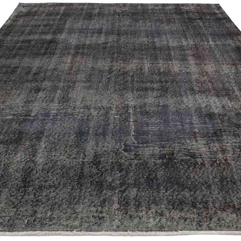 Black Over-dyed Vintage Hand-Knotted Turkish Rug - 6' 5" x 9'  (77" x 108") - K0056158