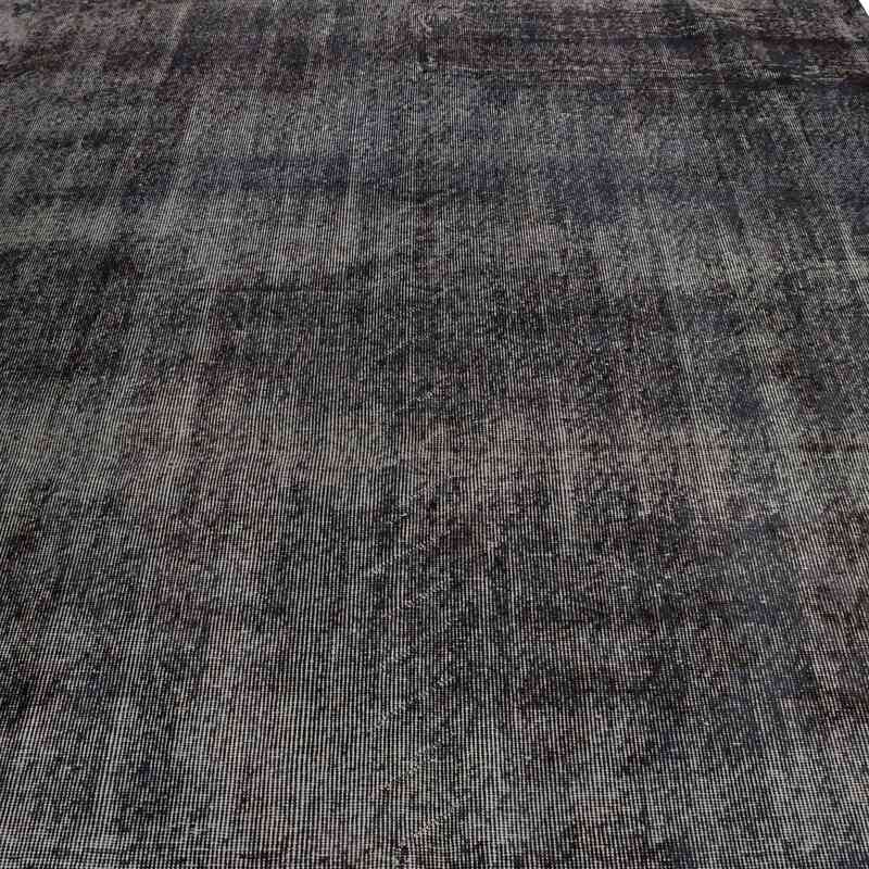 Black Over-dyed Vintage Hand-Knotted Turkish Rug - 6' 5" x 9'  (77" x 108") - K0056158