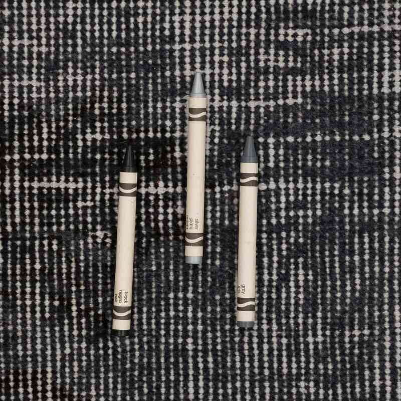 Black Over-dyed Vintage Hand-Knotted Turkish Rug - 6' 5" x 9'  (77" x 108") - K0056158
