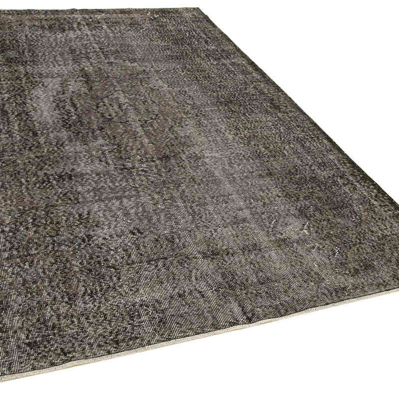 Black Over-dyed Vintage Hand-Knotted Turkish Rug - 6' 1" x 9' 7" (73" x 115") - K0056160