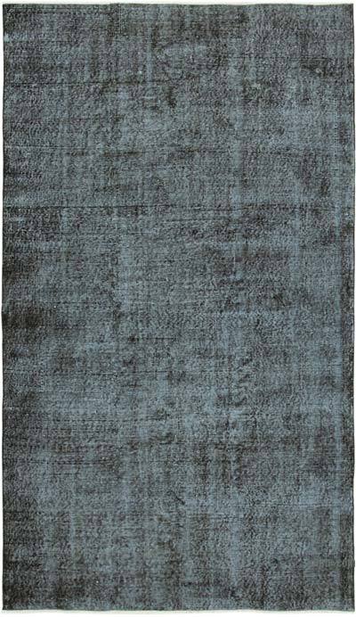 Black Over-dyed Vintage Hand-Knotted Turkish Rug - 5' 1" x 8' 6" (61 in. x 102 in.)