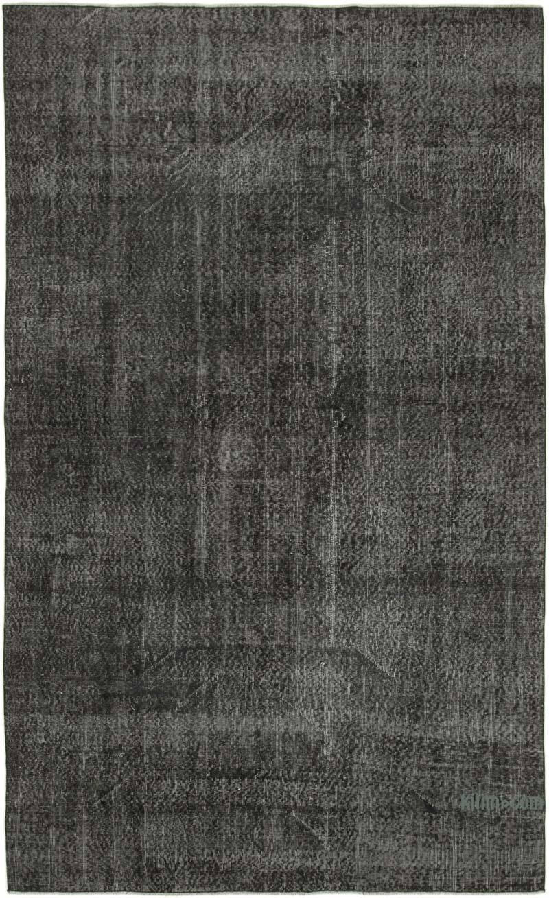 Siyah Boyalı El Dokuma Vintage Halı - 191 cm x 311 cm - K0056164