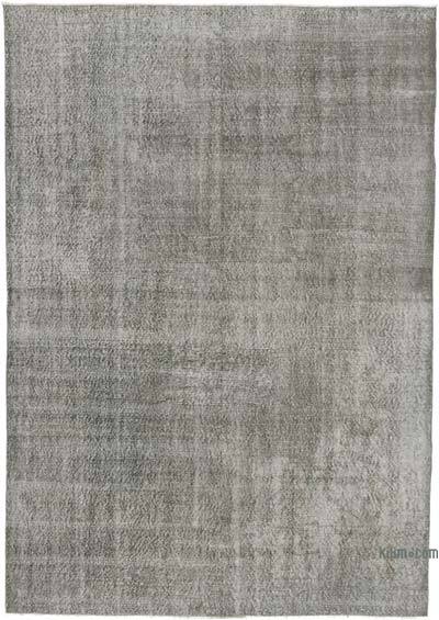 Grey Over-dyed Vintage Hand-Knotted Turkish Rug - 6' 9" x 9' 8" (81 in. x 116 in.)