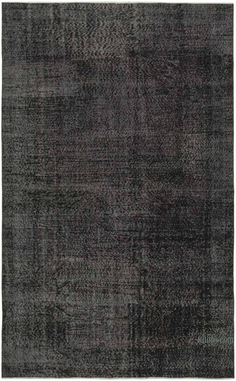Siyah Boyalı El Dokuma Vintage Halı - 194 cm x 311 cm - K0056166