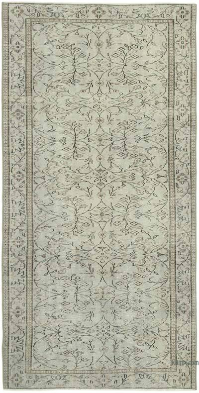Grey Over-dyed Vintage Hand-Knotted Turkish Rug - 4' 6" x 8' 8" (54 in. x 104 in.)