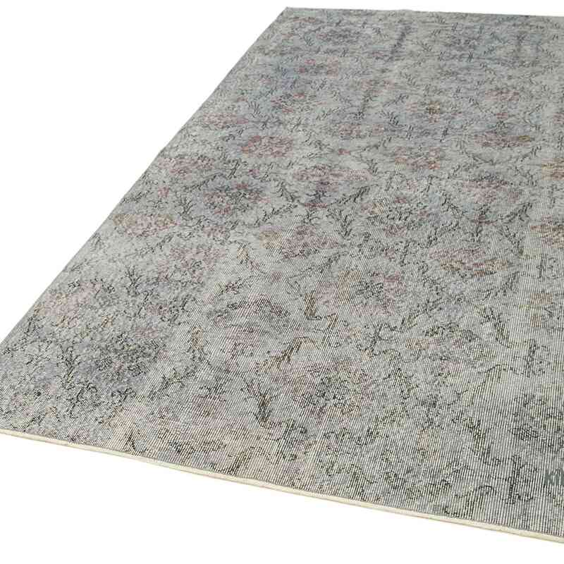 Grey Over-dyed Vintage Hand-Knotted Turkish Rug - 4' 10" x 8' 8" (58 in. x 104 in.) - K0056169
