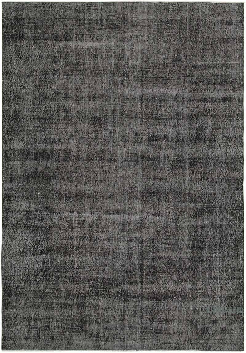 Siyah Boyalı El Dokuma Vintage Halı - 207 cm x 292 cm - K0056177