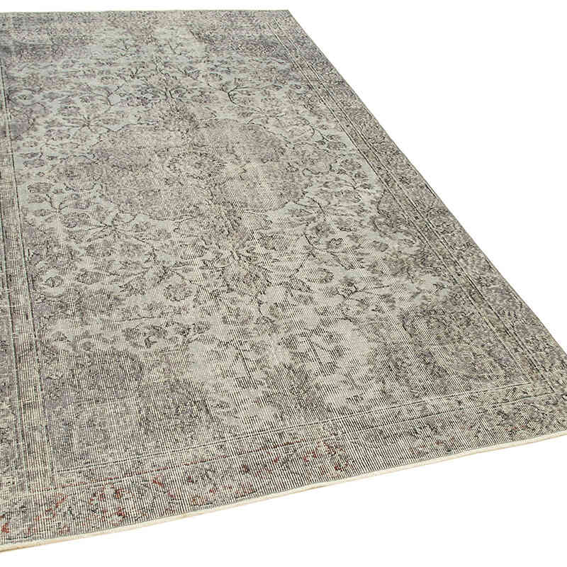 Gray Over-dyed Vintage Hand-Knotted Turkish Rug - 4' 9" x 8' 2" (57" x 98") - K0056178