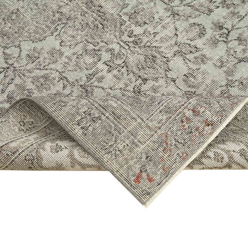 Gray Over-dyed Vintage Hand-Knotted Turkish Rug - 4' 9" x 8' 2" (57" x 98") - K0056178