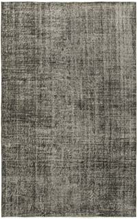 Siyah Boyalı El Dokuma Vintage Halı - 159 cm x 247 cm