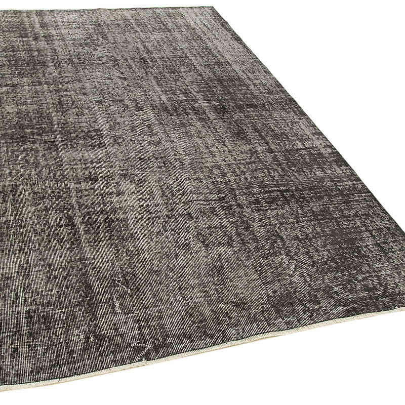 Negro Alfombra Turca Vintage Sobre-teñida - 159 cm x 247 cm - K0056179