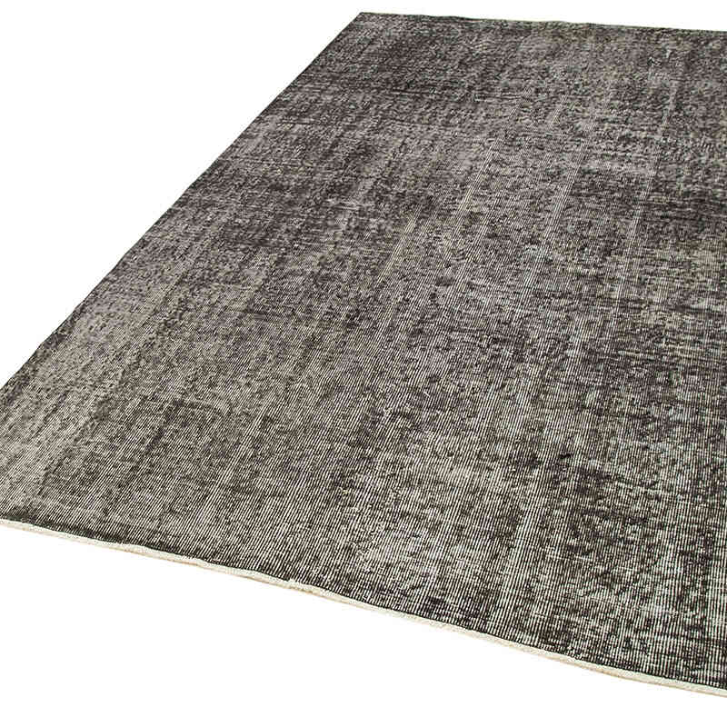 Negro Alfombra Turca Vintage Sobre-teñida - 159 cm x 247 cm - K0056179