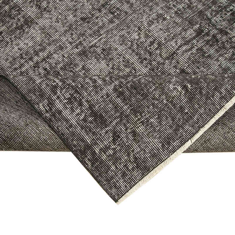 Negro Alfombra Turca Vintage Sobre-teñida - 159 cm x 247 cm - K0056179