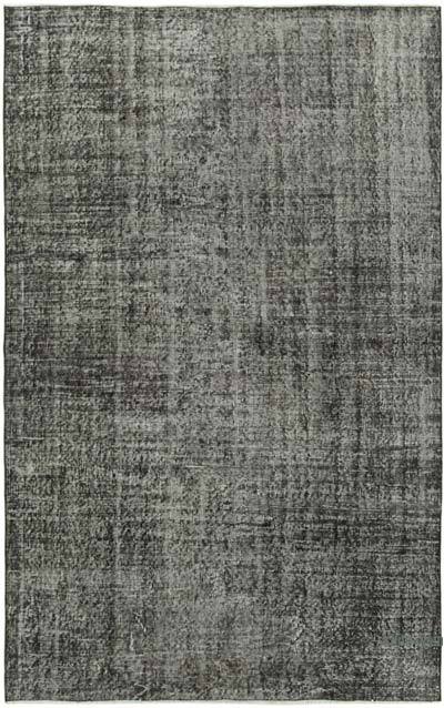 Black Over-dyed Vintage Hand-Knotted Turkish Rug - 5' 3" x 8' 1" (63 in. x 97 in.)