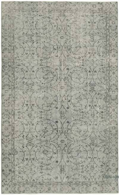 Grey Over-dyed Vintage Hand-Knotted Turkish Rug - 5' 3" x 8' 5" (63 in. x 101 in.)