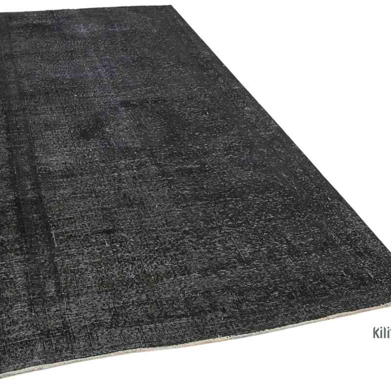 Siyah Boyalı El Dokuma Vintage Halı - 136 cm x 278 cm - K0056182