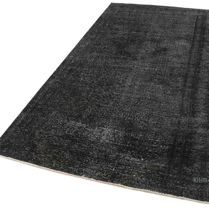 Siyah Boyalı El Dokuma Vintage Halı - 136 cm x 278 cm - K0056182