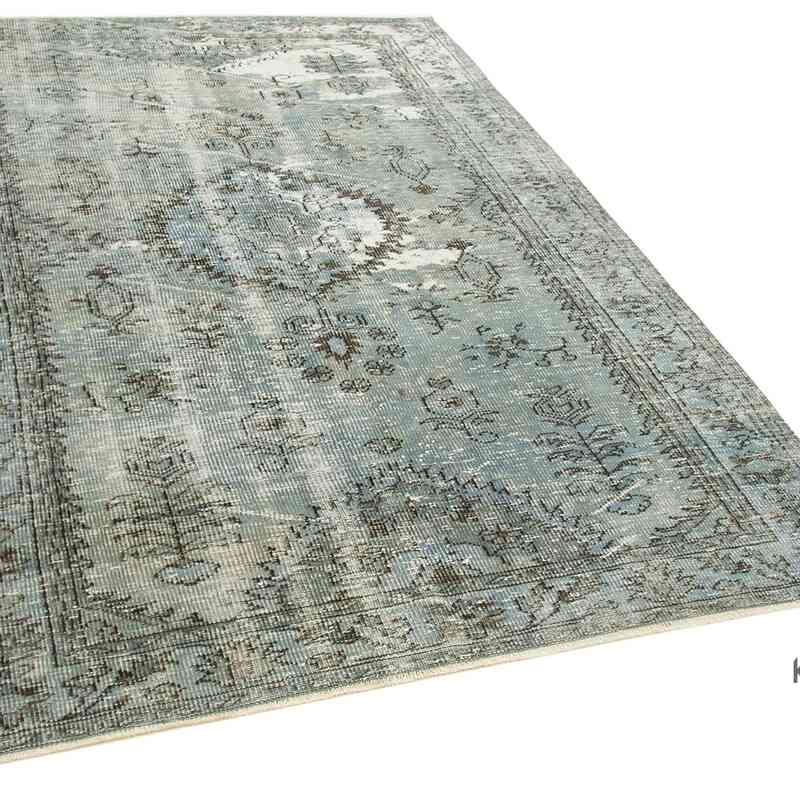 Blue Over-dyed Vintage Hand-Knotted Turkish Rug - 5' 5" x 8' 1" (65 in. x 97 in.) - K0056184