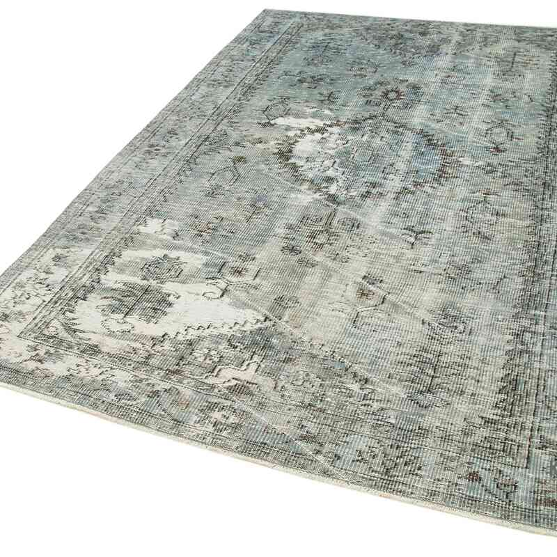 Blue Over-dyed Vintage Hand-Knotted Turkish Rug - 5' 5" x 8' 1" (65 in. x 97 in.) - K0056184