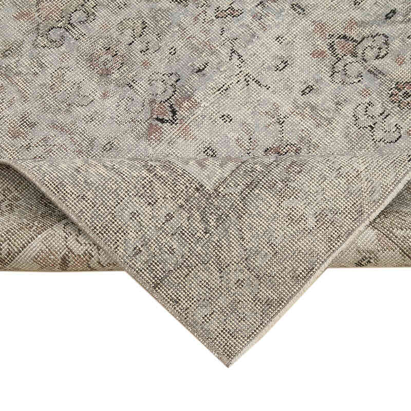 Gri Boyalı El Dokuma Vintage Halı - 157 cm x 293 cm - K0056187