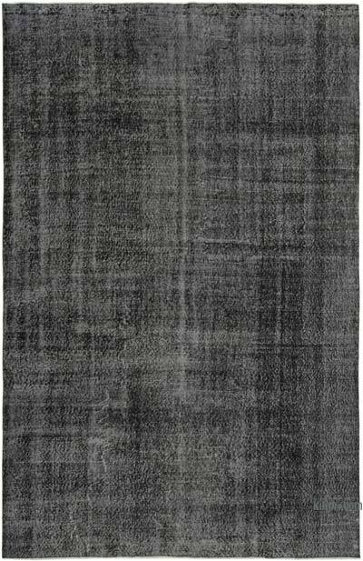Siyah Boyalı El Dokuma Vintage Halı - 207 cm x 308 cm
