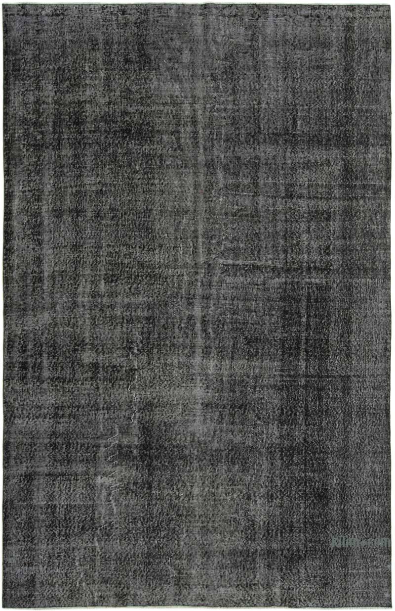 Siyah Boyalı El Dokuma Vintage Halı - 207 cm x 308 cm - K0056188